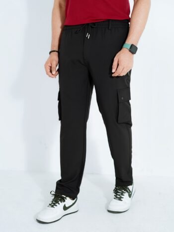 Men's Summer 6 Pocket Cargo Joggers (Black)